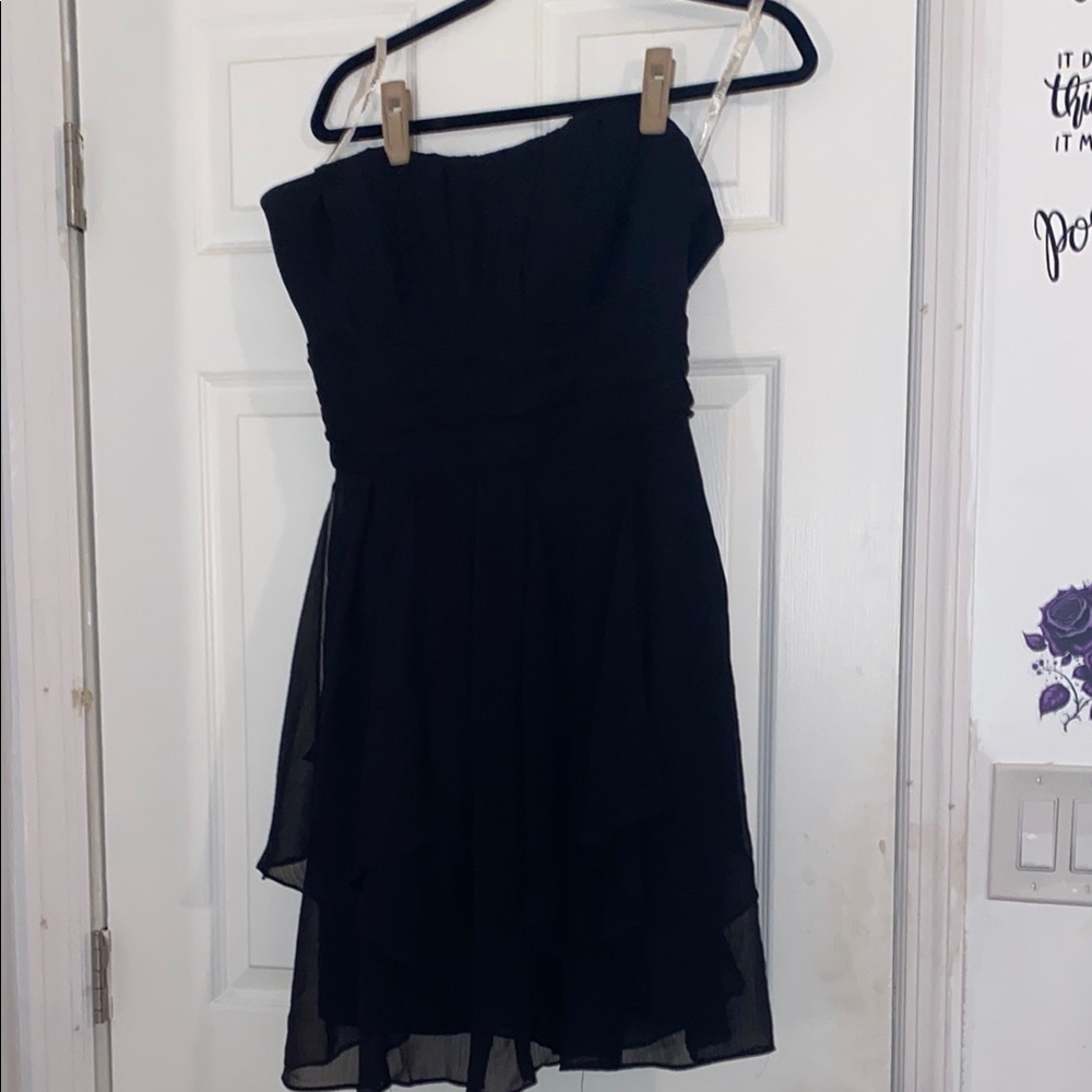 David’s Bridal Elegant Black Strapless Dress